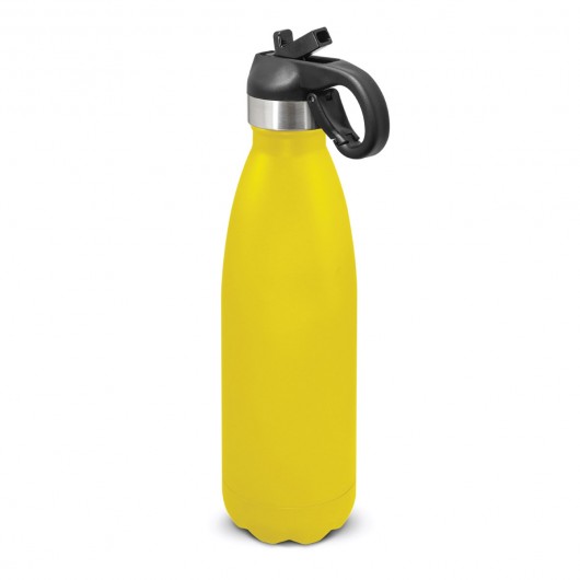 Flip Lid Powder Coated Vacuum Bottles yellow